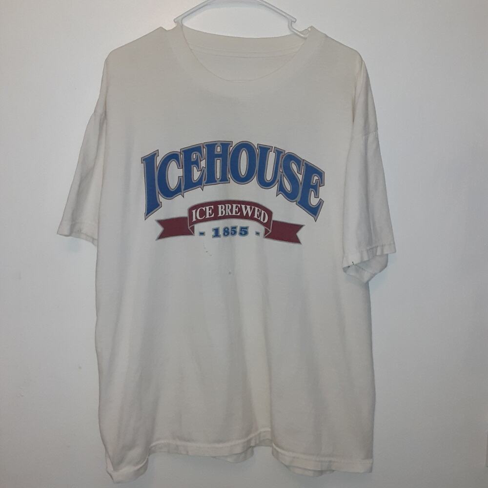 Vtg 90s Ice House Mens XL Gator Stompin Graphics White T Shirt Short Sleeve READ